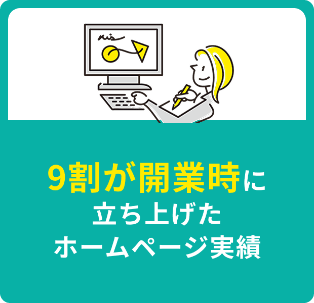 9割が開業時に立ち上げたホームページ